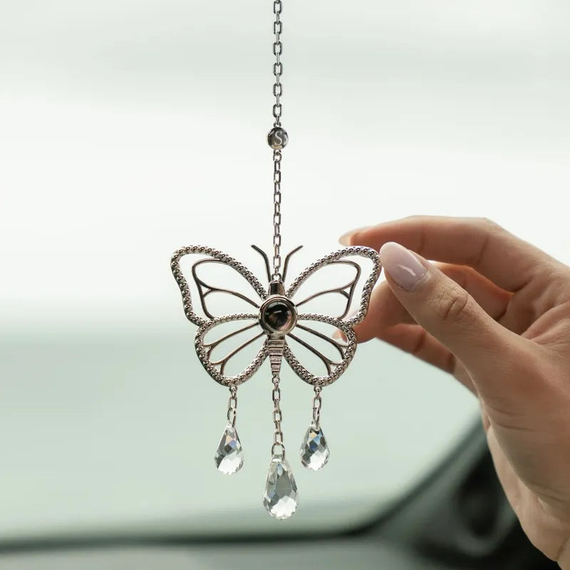 Personalized Photo Butterfly Sun Catcher Projection Car Ornaments Memorial Gift Valentines Gift