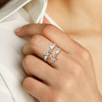 Personalized Two Names Ring Double Name Open Ring S925 Silver