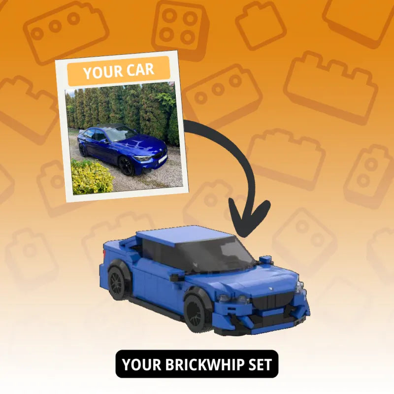 Custom Photo Car Brick Figure Set with Car Model & Personalized License Plate – Unique Birthday & Valentine’s Gift for Car Lovers