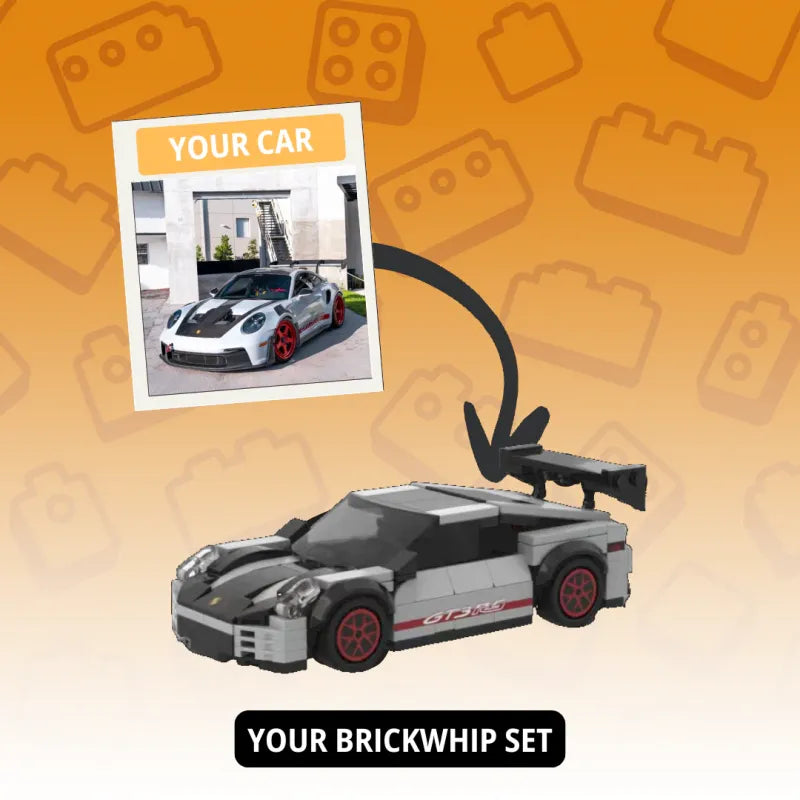 Custom Photo Car Brick Figure Set with Car Model & Personalized License Plate – Unique Birthday & Valentine’s Gift for Car Lovers