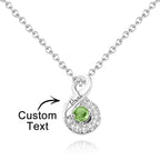 Custom Engraved Name Birthstone Necklace Infinity Creative Gifts Valentines Gift