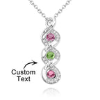 Custom Engraved Name Birthstone Necklace Infinity Creative Gifts Valentines Gift