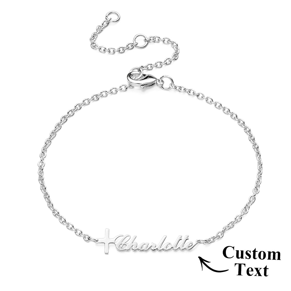 Custom Name Cross Bracelet | Personalized Jewelry for Unique Style