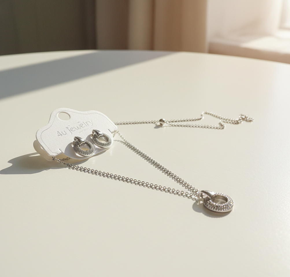 Elegant Round Crystal Jewelry Set